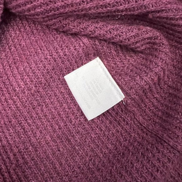 Eileen Fisher Burgundy V Neck Sweater, Size M Wool Nylon Cashmere Blend - Picture 4 of 6